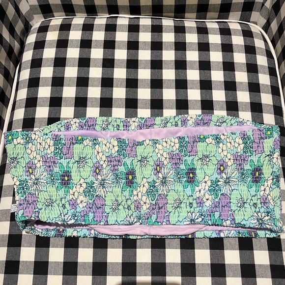 La Vie en Rose Aqua 60s Inspired Floral Bandeau Bikini Top - XL - Picture 2 of 3